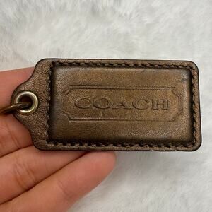 2" COACH Bronze Fob Bag Charm Hang tag Hangtag